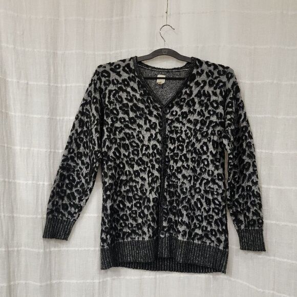 La Vie Rebecca Taylor Animal Print Cardigan - Picture 2 of 13